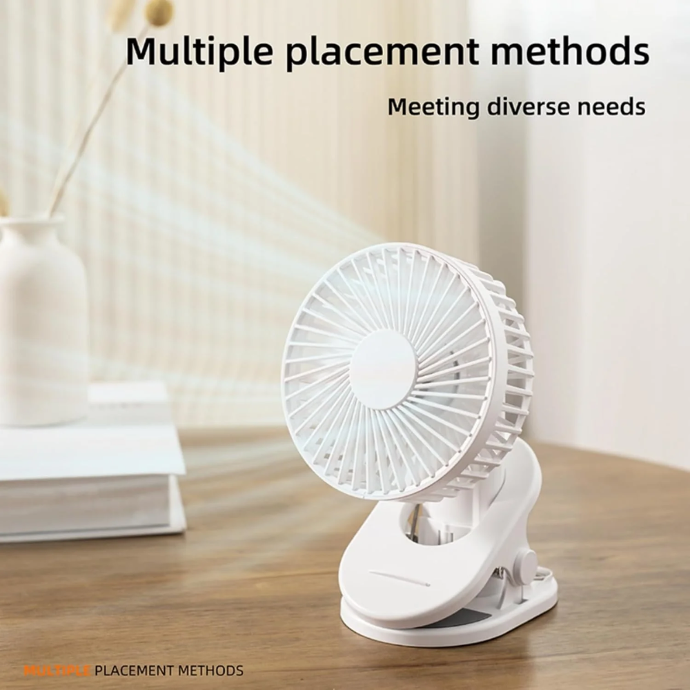 2 in 1 Handheld fan Clip on Stroller Fan, Portable Mini Fan Rechargeable