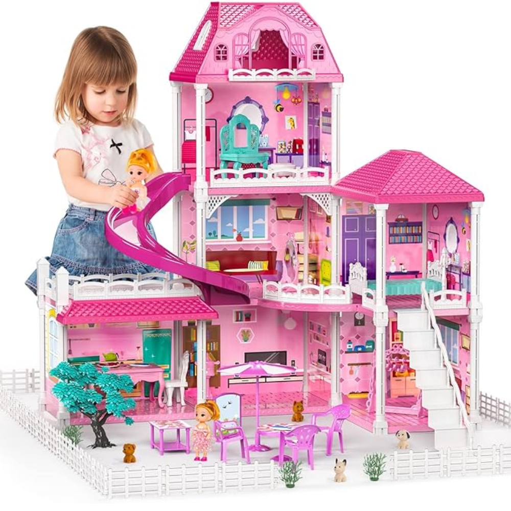 Doll House Toddler Toys for 3, 4, 5 & 6 Years Old Girls with 2 Dolls
