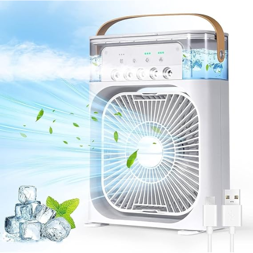 Portable Air Conditioner with 7 LED Light Cooling Fan for car Home Office Room