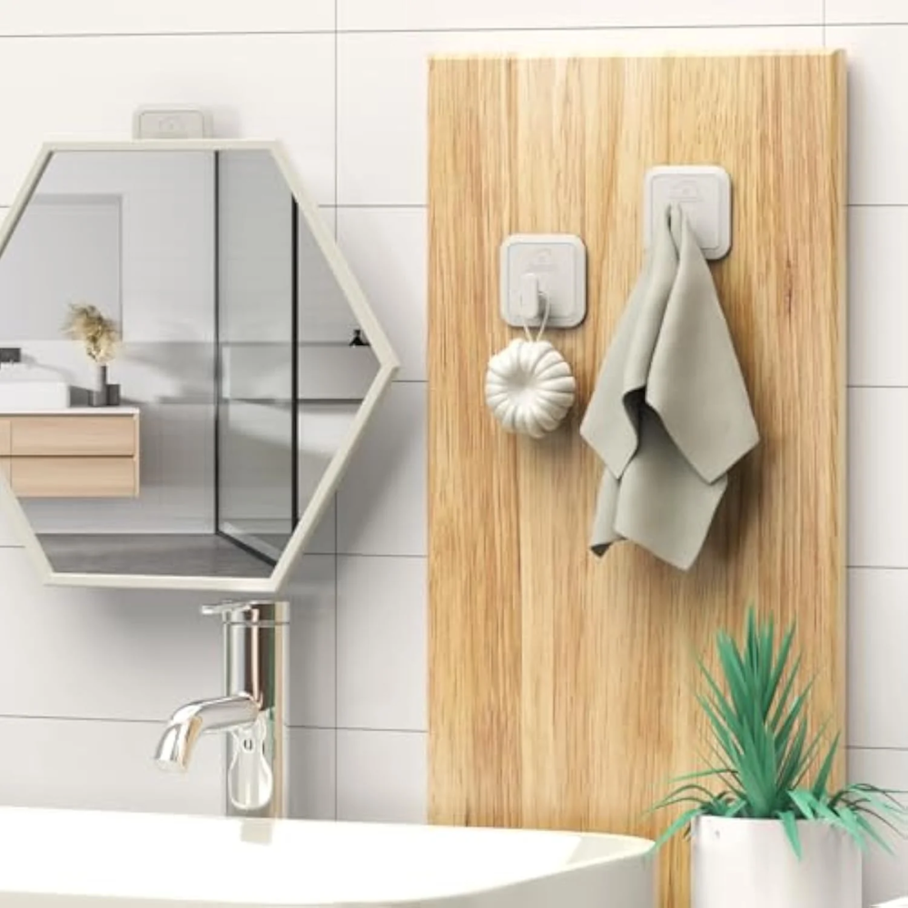 Adhesive Hooks, Designer Hooks Easy to Hang Robe Towel - Waterproof