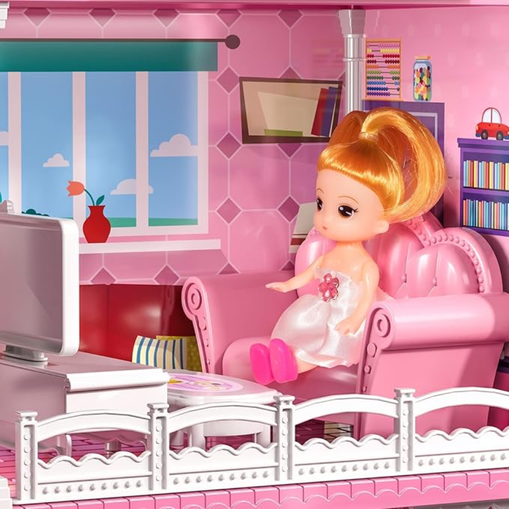 Doll House Toddler Toys for 3, 4, 5 & 6 Years Old Girls with 2 Dolls