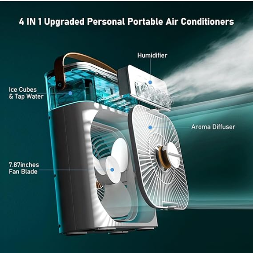 Portable Air Conditioner with 7 LED Light Cooling Fan for car Home Office Room