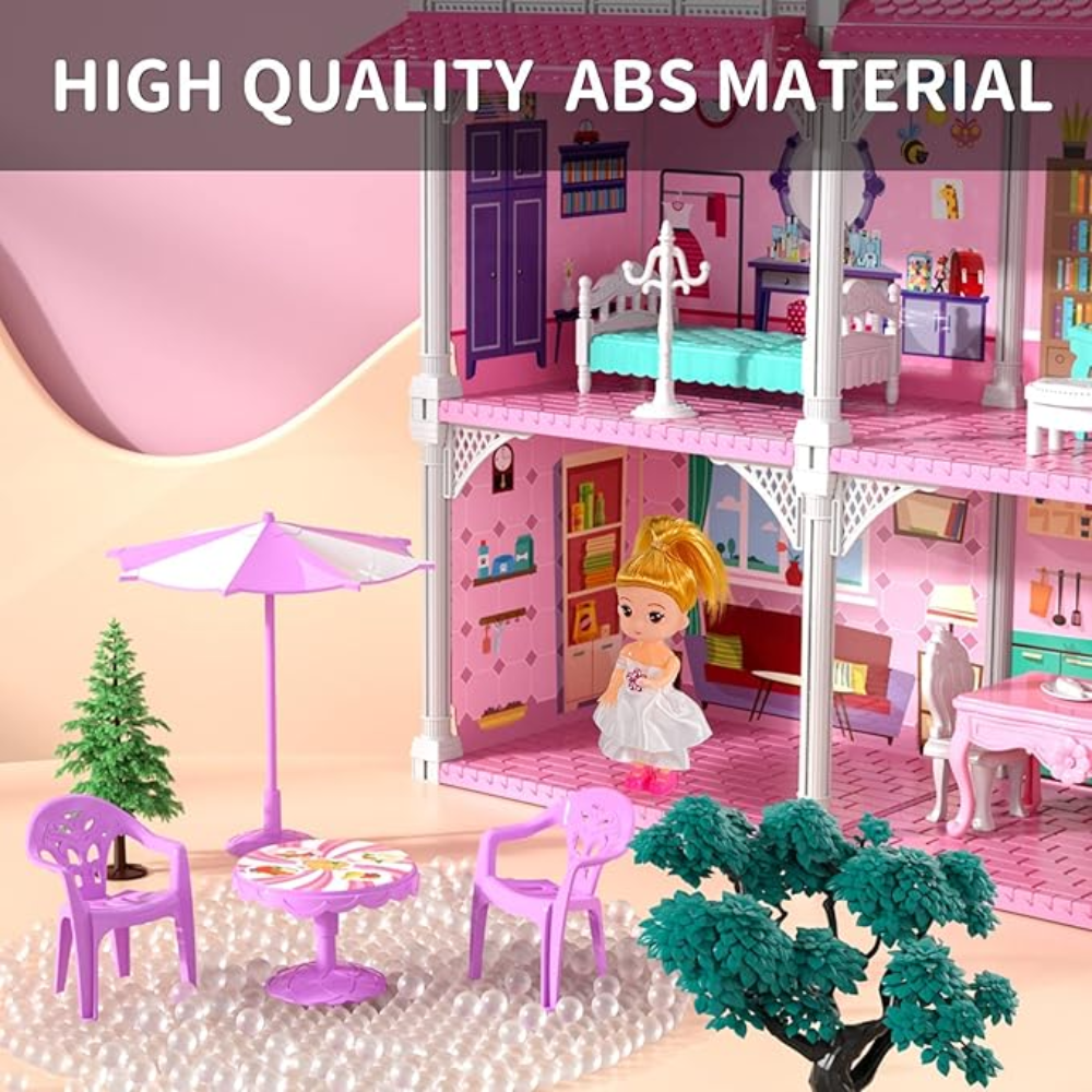 Doll House Toddler Toys for 3, 4, 5 & 6 Years Old Girls with 2 Dolls