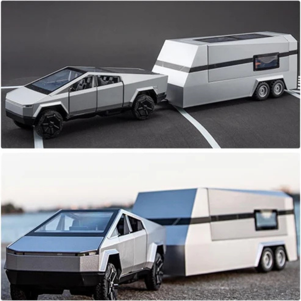 1/32 Cyber Pickup Trailer RV Model Kit, Off-Road Vehicle Alloy