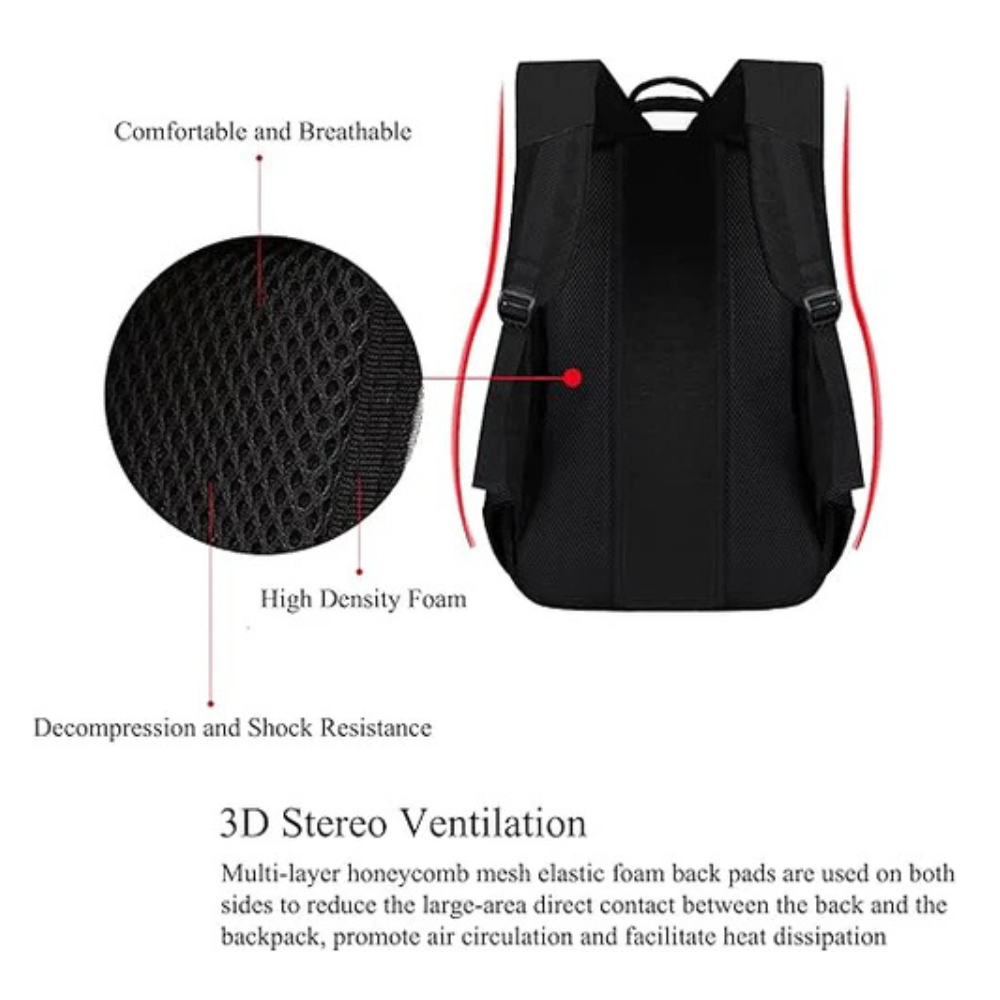 Business Travel Laptop Backpack, School Computer Bag with USB Charging Port